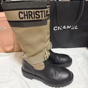 Christian Dior Black and Tan Boots